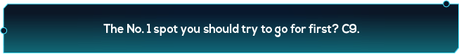 The No. 1 spot you should try to go for first? C9.