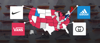 Each State’s Favourite Sneaker Brand - USA and Canada