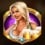 Blonde Waitress, Purple Background (Gold Feature)